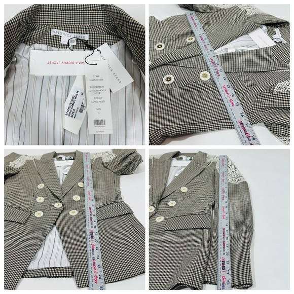 Veronica Beard Faithon Dickey Blazer Jacket Camel Multi - Picture 14 of 15
